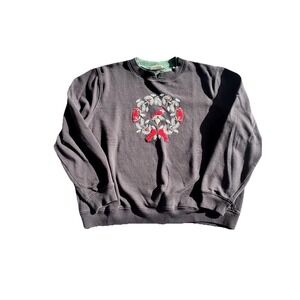 Baxter & Wells Vintage Sweatshirt Embroidered Cardinal Size XL Holiday